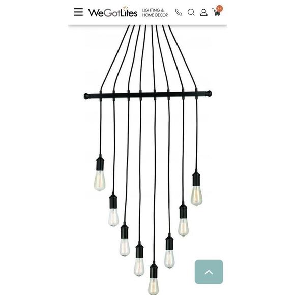 Trans Globe 8 Light Hanging Pendant Edison Bulb Dining Entry Lighting Fixture - Picture 8 of 10